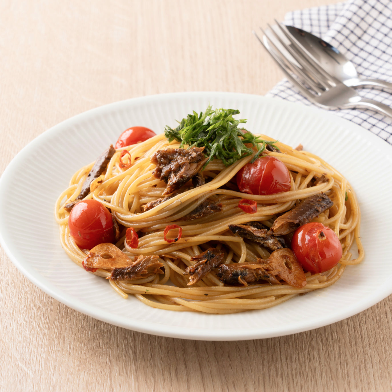 さんま田舎煮のペペロンチーノ〜さんま田舎煮〜